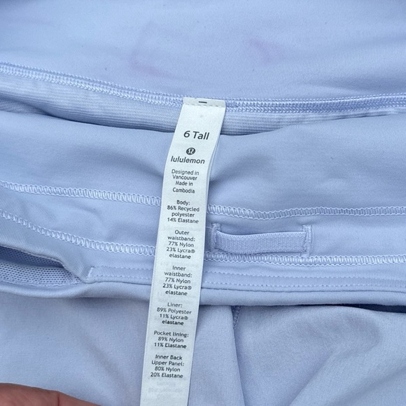 Lululemon Speed Up Short Long 4" Updated Fit In Serene Blue. Size 6 Tall. - Picture 8 of 16
